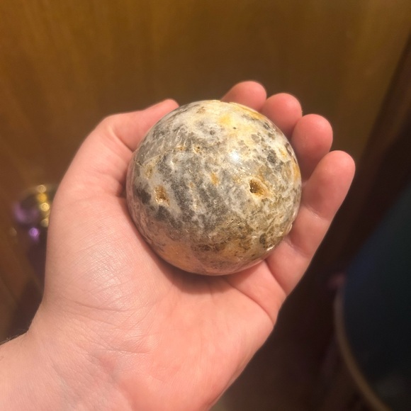 Druzy Zebra Agate Sphere - Picture 3 of 3